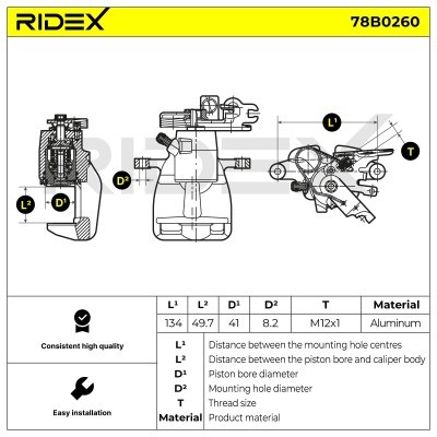 Bremssattel RIDEX 78B0260 78B0260 - foto 5