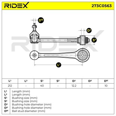 Querlenker RIDEX 273C0563 273C0563 - foto 5