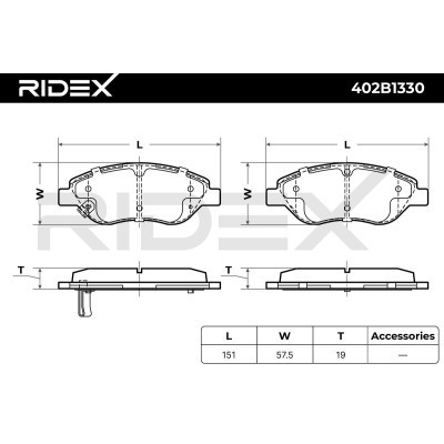 Bremsbeläge Satz RIDEX 402B1330 402B1330 - foto 5