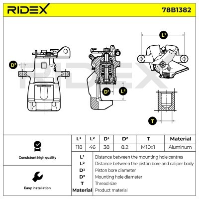 Bremssattel RIDEX 78B1382 78B1382 - foto 7