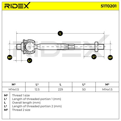 Lenkstange RIDEX 51T0201 51T0201 - foto 5