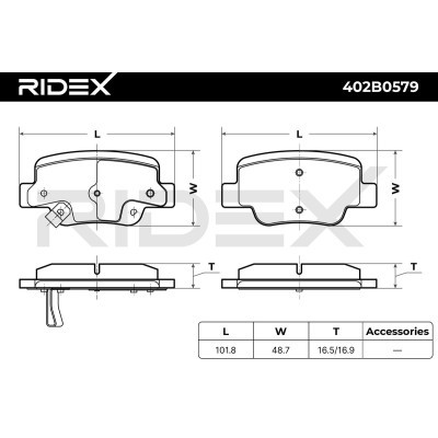 Bremsbeläge Satz RIDEX 402B0579 402B0579 - foto 7