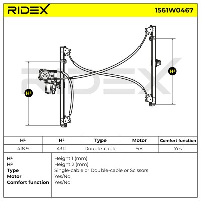 Fensterheber RIDEX 1561W0467 1561W0467 - foto 6