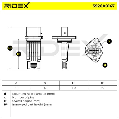 Luftmassenmesser RIDEX 3926A0147 3926A0147 - foto 6