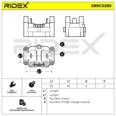 Zündspule RIDEX 689C0286 689C0286 - foto 2