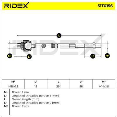 Lenkstange RIDEX 51T0156 51T0156 - foto 7