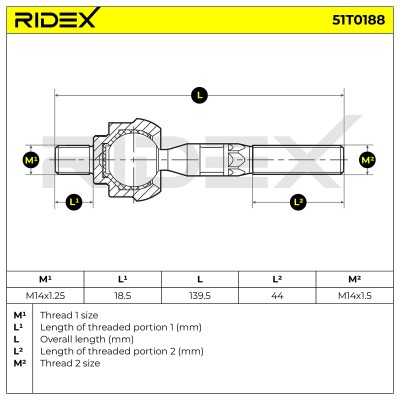 Lenkstange RIDEX 51T0188 51T0188 - foto 5