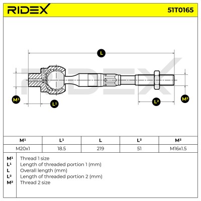 Lenkstange RIDEX 51T0165 51T0165 - foto 5