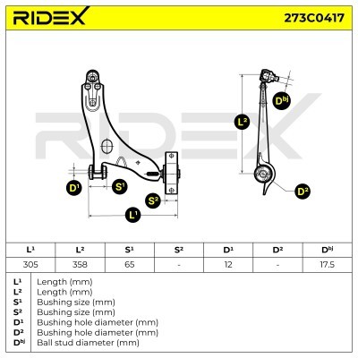 Querlenker RIDEX 273C0417 273C0417 - foto 6