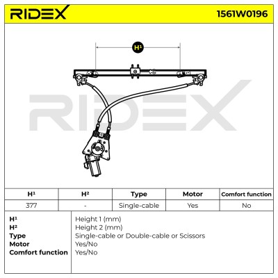 Fensterheber RIDEX 1561W0196 1561W0196 - foto 6