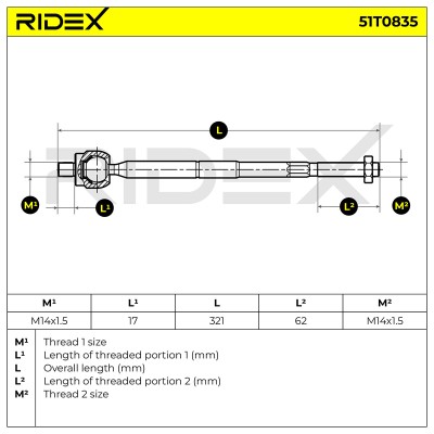 Lenkstange RIDEX 51T0835 51T0835 - foto 5