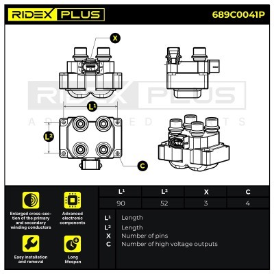 Zündspule RIDEX 689C0041P 689C0041P - foto 12