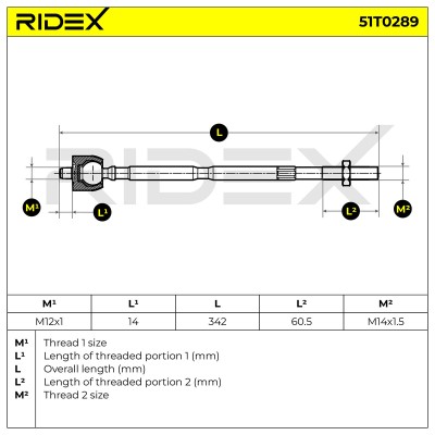 Lenkstange RIDEX 51T0289 51T0289 - foto 6