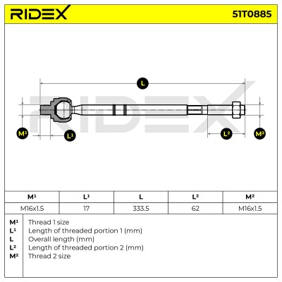 Lenkstange RIDEX 51T0885 51T0885 - foto 5