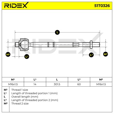 Lenkstange RIDEX 51T0326 51T0326 - foto 7