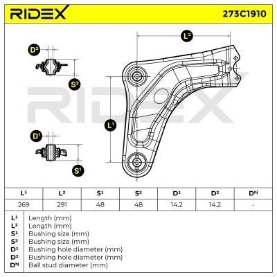 Querlenker RIDEX 273C1910 273C1910 - foto 8