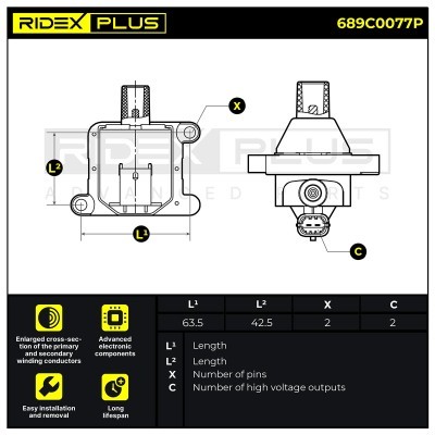 Zündspule RIDEX 689C0077P 689C0077P - foto 12