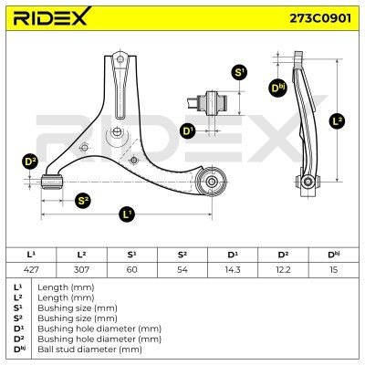 Querlenker RIDEX 273C0901 273C0901 - foto 5