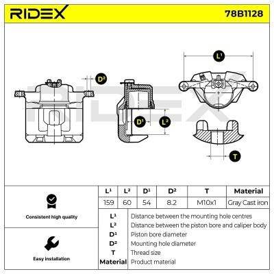 Bremssattel RIDEX 78B1128 78B1128 - foto 5