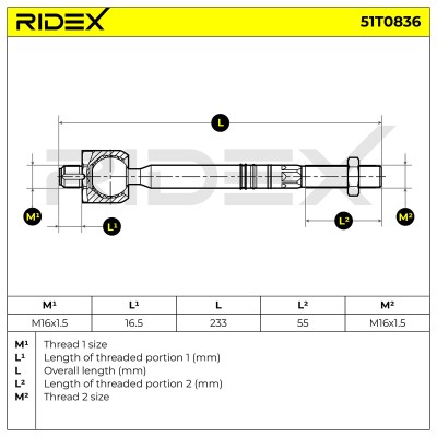 Lenkstange RIDEX 51T0836 51T0836 - foto 5