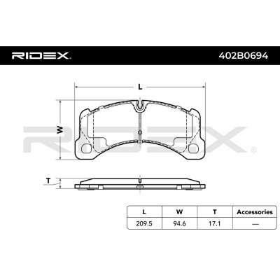 Bremsbeläge Satz RIDEX 402B0694 402B0694 - foto 3