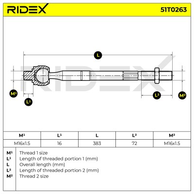 Lenkstange RIDEX 51T0264 51T0264 - foto 6