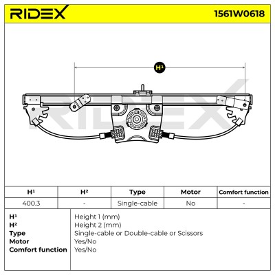Fensterheber RIDEX 1561W0618 1561W0618 - foto 7