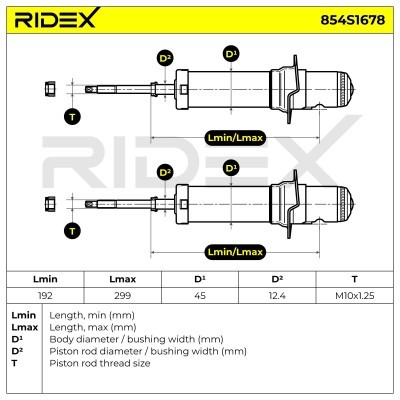 Stoßdämpfer RIDEX 854S1678 854S1678 - foto 4
