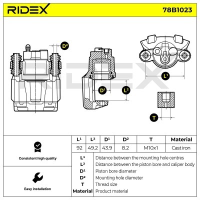 Bremssattel RIDEX 78B1023 78B1023 - foto 7
