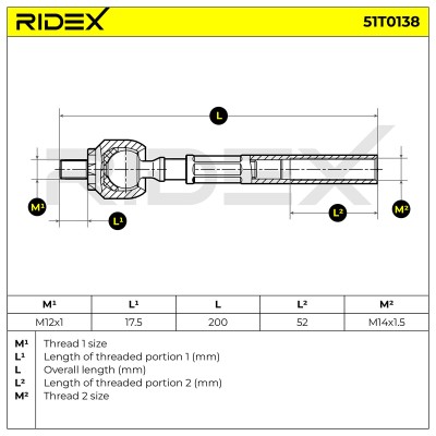 Lenkstange RIDEX 51T0138 51T0138 - foto 5
