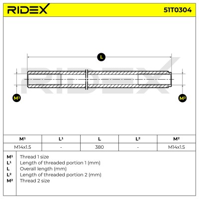 Lenkstange RIDEX 51T0304 51T0304 - foto 6