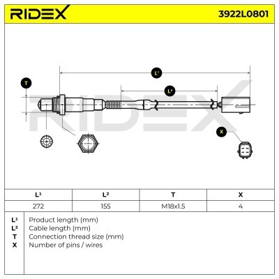 Lambdasonde RIDEX 3922L0801 3922L0801 - foto 6