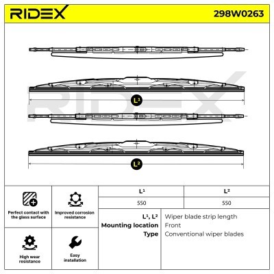 Wischblatt RIDEX 298W0263 298W0263 - foto 12