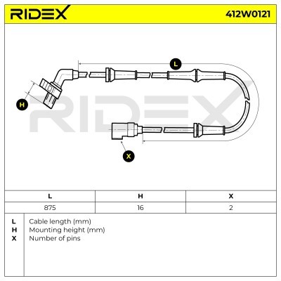 ABS Sensor RIDEX 412W0121 412W0121 - foto 3