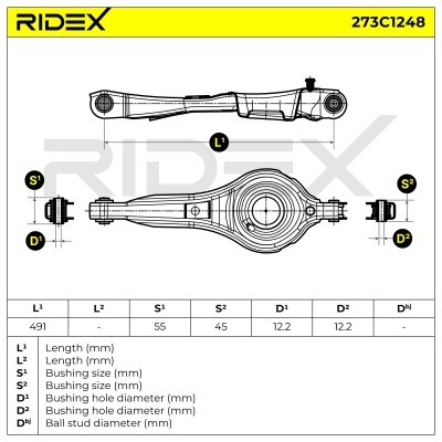 Querlenker RIDEX 273C1248 273C1248 - foto 7