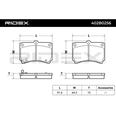 Bremsbeläge Satz RIDEX 402B0256 402B0256 - foto 3