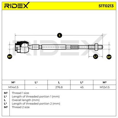 Lenkstange RIDEX 51T0213 51T0213 - foto 6