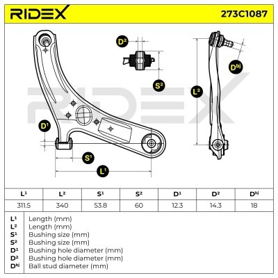 Querlenker RIDEX 273C1087 273C1087 - foto 6