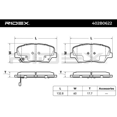 Bremsbeläge Satz RIDEX 402B0622 402B0622 - foto 4