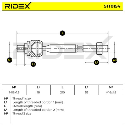 Lenkstange RIDEX 51T0154 51T0154 - foto 7