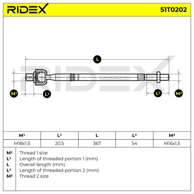 Lenkstange RIDEX 51T0202 51T0202 - foto 5