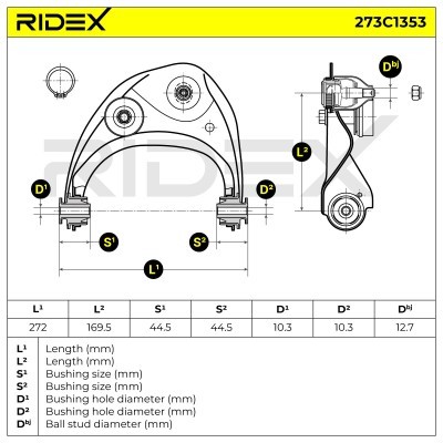 Querlenker RIDEX 273C1353 273C1353 - foto 8