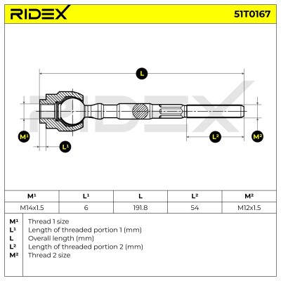 Lenkstange RIDEX 51T0167 51T0167 - foto 5