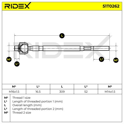 Lenkstange RIDEX 51T0262 51T0262 - foto 6
