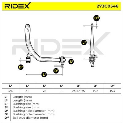 Querlenker RIDEX 273C0546 273C0546 - foto 4