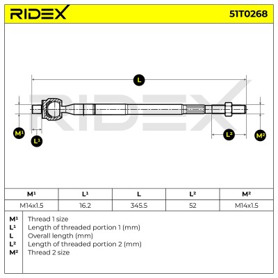 Lenkstange RIDEX 51T0268 51T0268 - foto 7