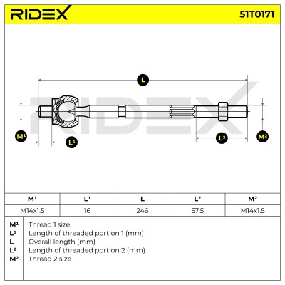 Lenkstange RIDEX 51T0171 51T0171 - foto 6