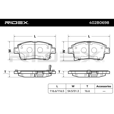 Bremsbeläge Satz RIDEX 402B0698 402B0698 - foto 4