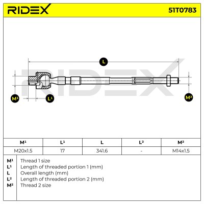 Lenkstange RIDEX 51T0783 51T0783 - foto 5