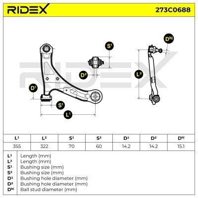 Querlenker RIDEX 273C0688 273C0688 - foto 8